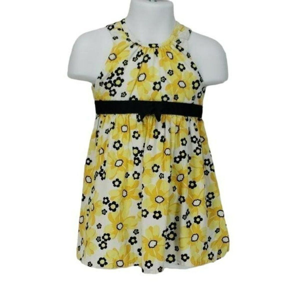 Koala Kids Girls Yellow and Black Floral print Dress Size 24 months